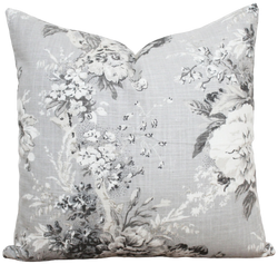 Gray Floral Pillow Cover | Isla