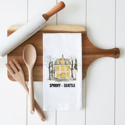 Spooky Town Personalized Tea Towel