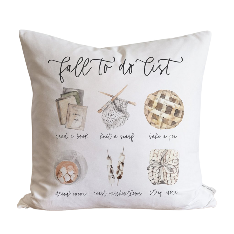 Fall To Do List Pillow Cover