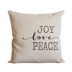 Joy, Love, Peace Pillow Cover.