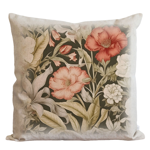 a pillow with a floral design on it