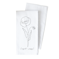 Custom Birth Flower Tea Towel