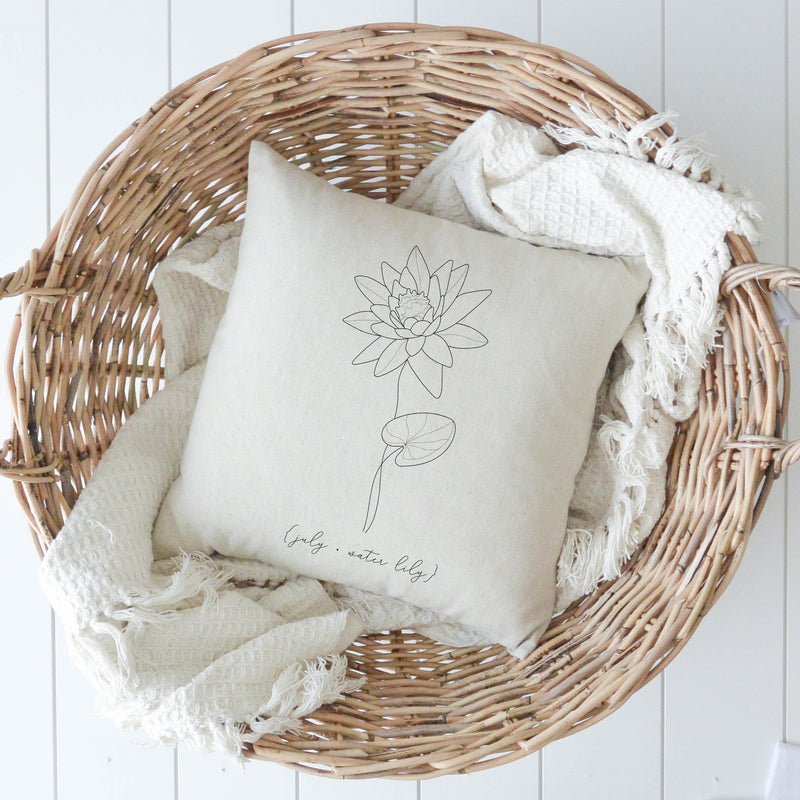 Custom Birth Flower Pillow Cover