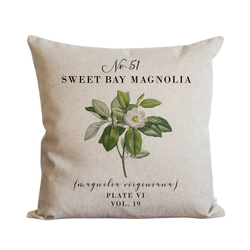Botanical Sweet Bay Magnolia Pillow Cover.