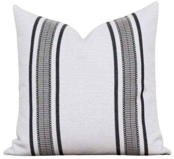White Stripe Outdoor Cushion Cover | Tanner