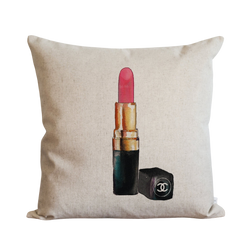 Designer Inspired Lipstick Pillow Cover.
