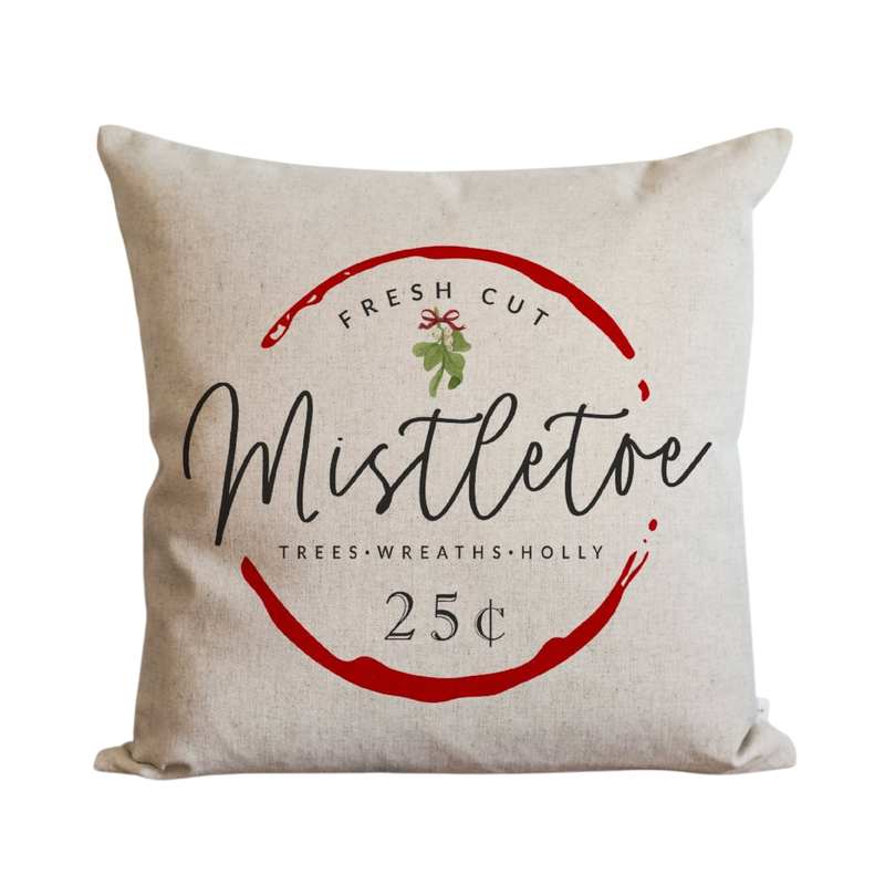 Fresh Cut Mistletoe Pillow Cover.