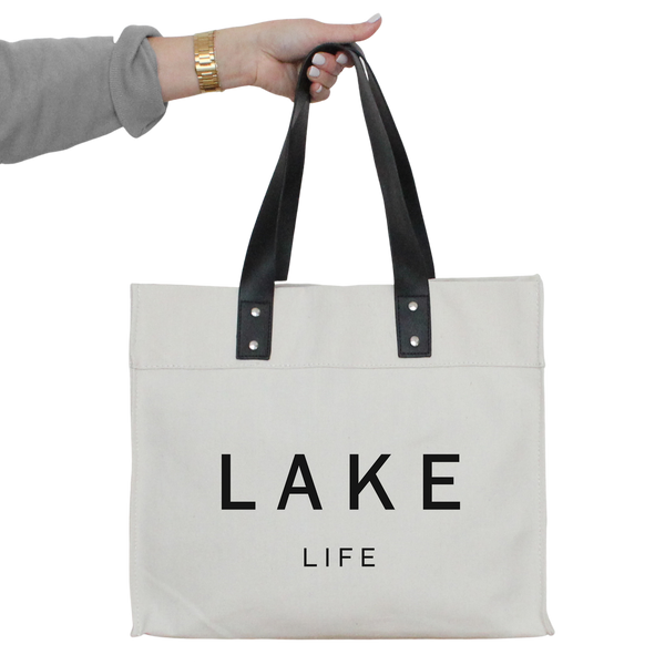 Lake life discount tote bag