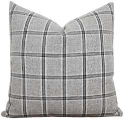 Gray Plaid Pillow Cover | Grayson
