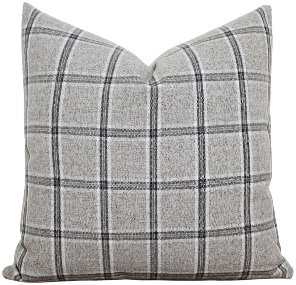 Gray Plaid Pillow Cover | Grayson