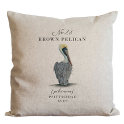 Brown Pelican Pillow Cover