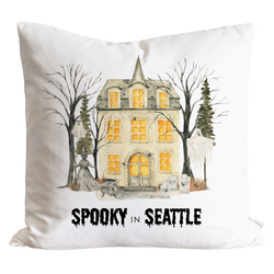 Spooky Town Custom Location Pillow Cover