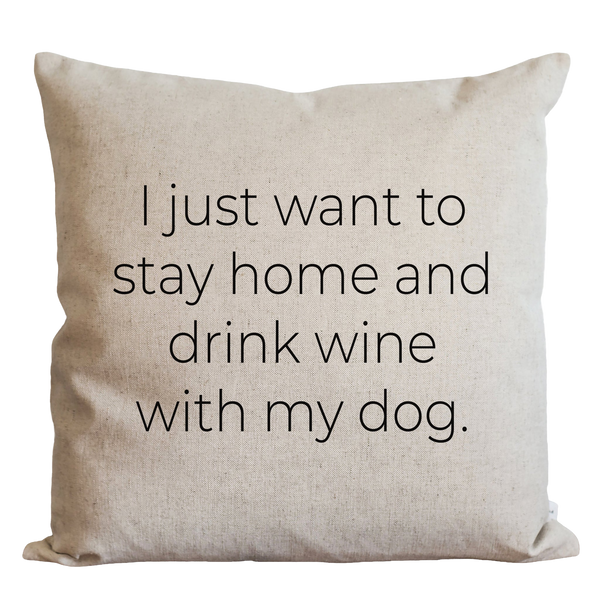Wine With My Dog Pillow Cover