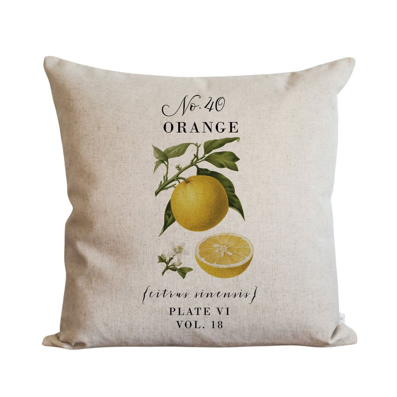 Botanical Orange Pillow Cover.