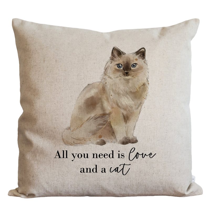 Love And A Cat Pillow Cover