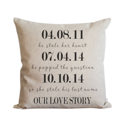 Our Love Story Pillow Cover.