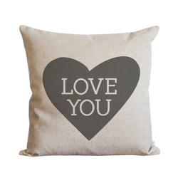 Love You Heart Pillow Cover.
