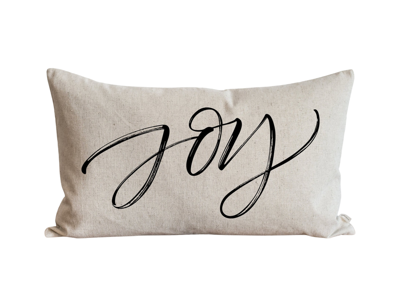 Joy Script Pillow Cover.