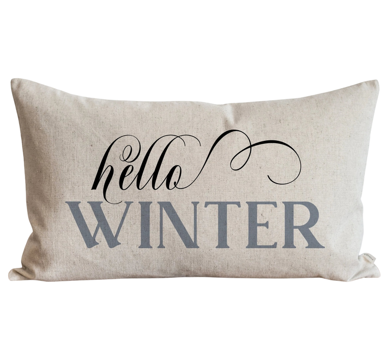 Hello Winter Pillow Cover.