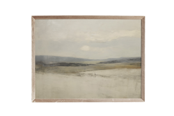 a painting of a landscape with mountains in the background