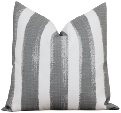 Gray Stripe Watercolor Outdoor Pillow Cover | Sam