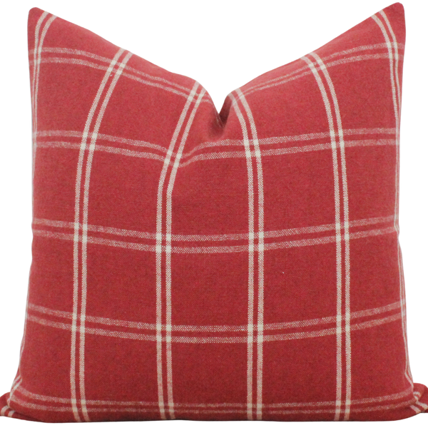 Red and white plaid pillow covers hotsell