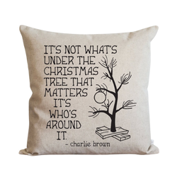 Charlie Brown_It's Not Whats Under The Tree Pillow Cover.