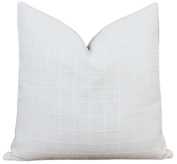 White Windowpane Pillow Cover | Blakely