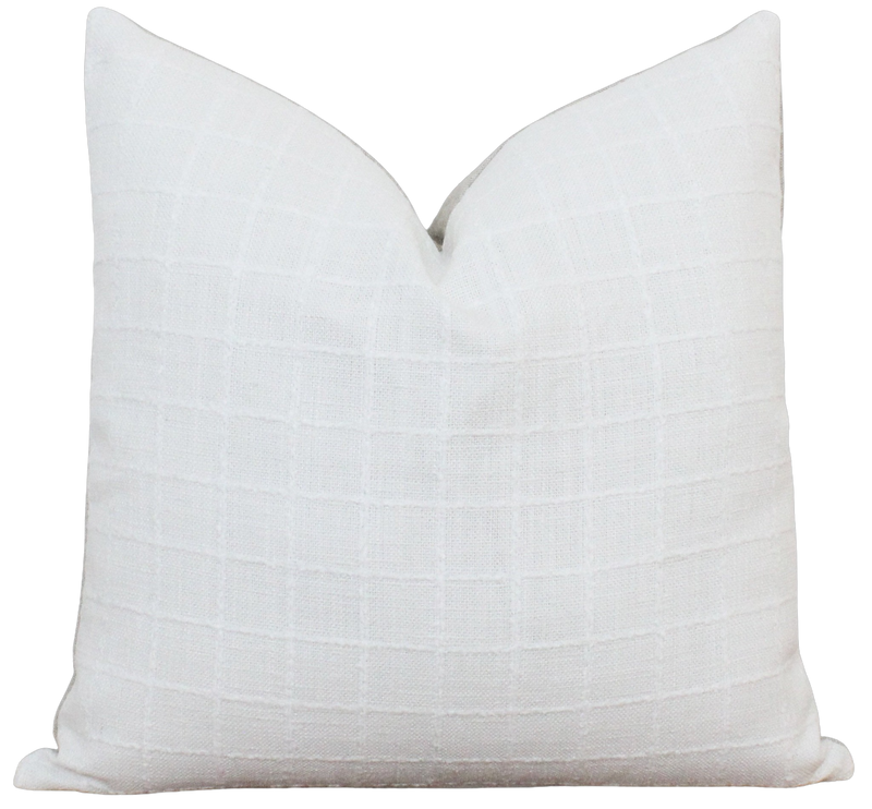 White Windowpane Pillow Cover | Blakely