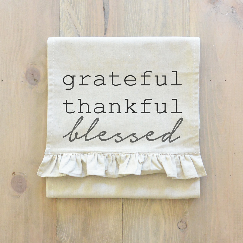 Grateful, Thankful, Blessed Table Runner - Porter Lane Home