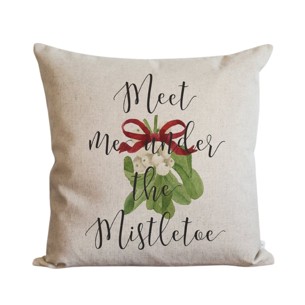 Meet Me Under The Mistletoe Pillow Cover.