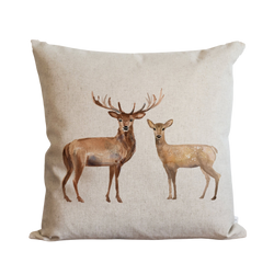 Stag And Doe Pillow Cover.
