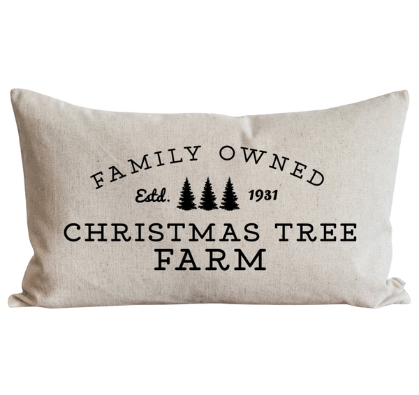 Family Owned Christmas Tree Farm Pillow Cover.