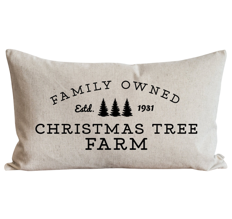 Family Owned Christmas Tree Farm Pillow Cover. Porter Lane Home
