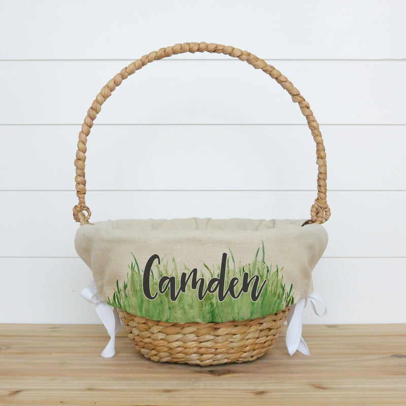 Grass Personalized Easter Basket Liner