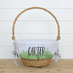 Green Grass Personalized Easter Basket Liner