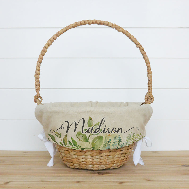 Greenery Personalized Easter Basket Liner