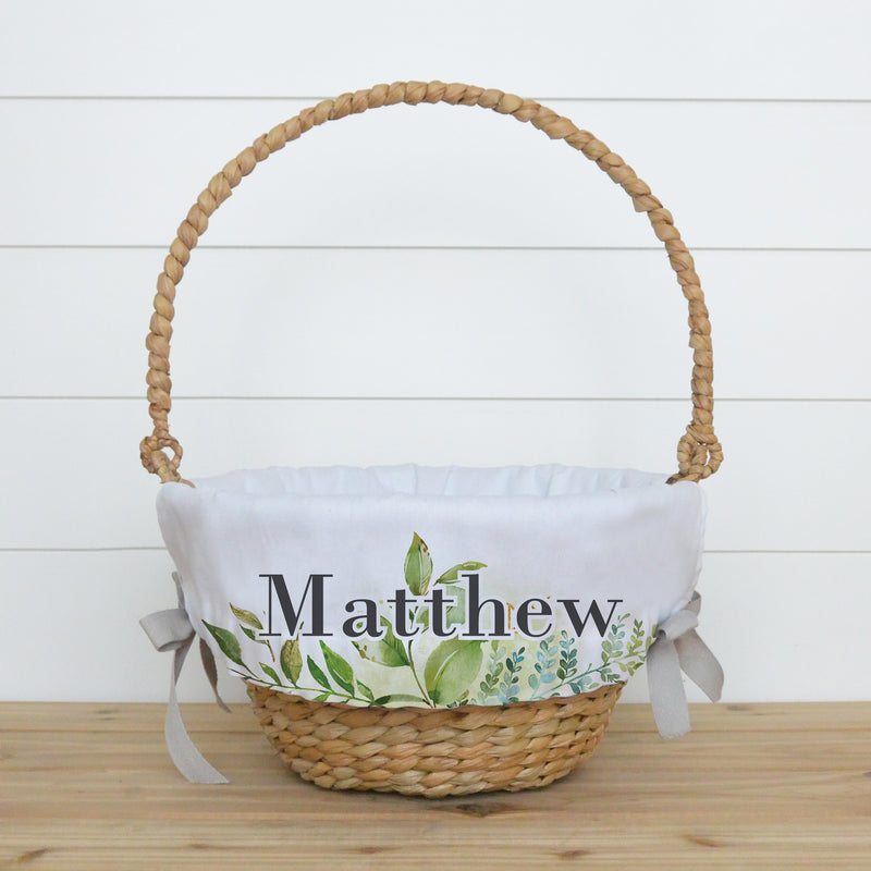 Leaves Personalized Easter Basket Liner