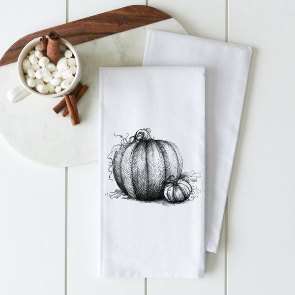 Pumpkin Sketch Tea Towel