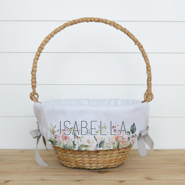 Rose Bouquet Personalized Easter Basket Liner