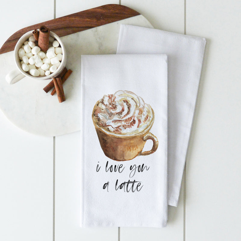 I Love You A Latte Tea Towel
