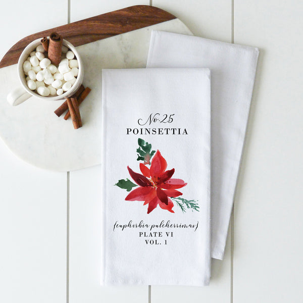 Poinsettia Tea Towel