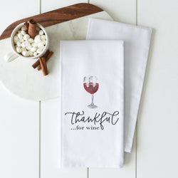 Thankful For Wine Tea Towel