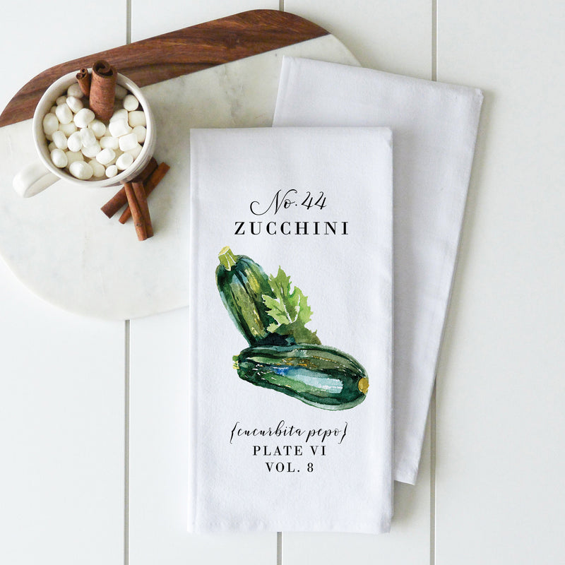 Botanical Zucchini Tea Towel