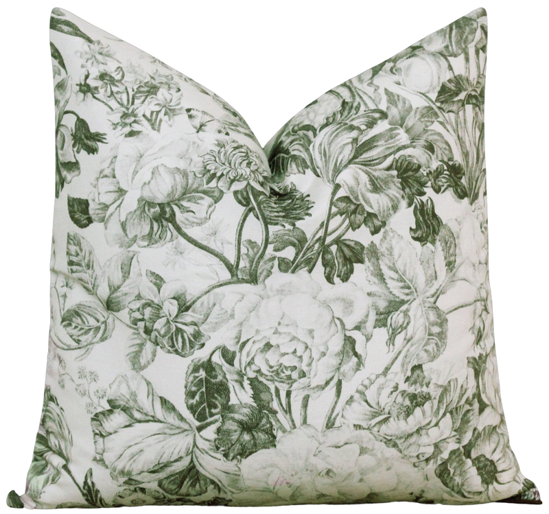 Green Floral Pillow Cover | Faith