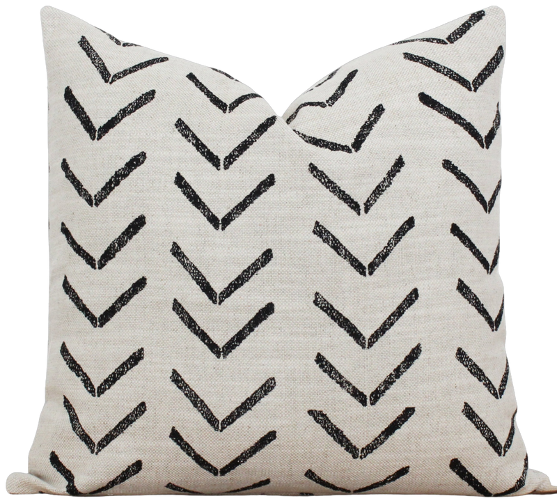 Beige and Black Mud Cloth Pillow Cover | Jade
