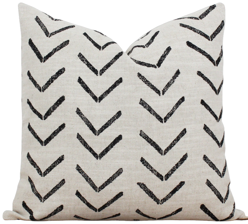 Beige and Black Mud Cloth Pillow Cover Jade Porter Lane Home