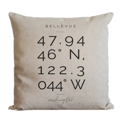 Custom City State Location Pillow Cover
