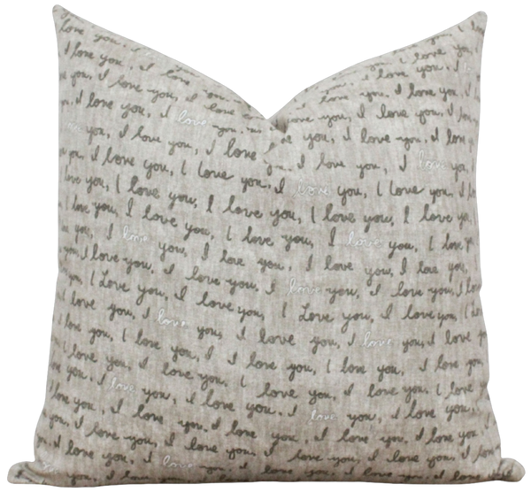 I Love You Script Pillow Cover | Sara