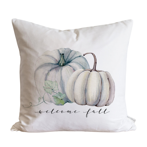 Welcome Fall Pumpkins Autumn Pillow Cover.